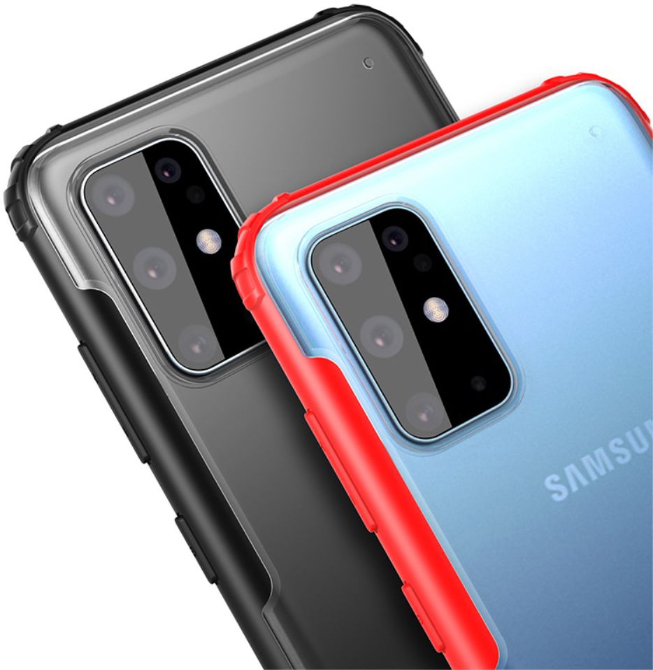 Samsung Galaxy S20 Plus Hoesje Slim Fit Hybride Transparant/Rood afbeelding 5