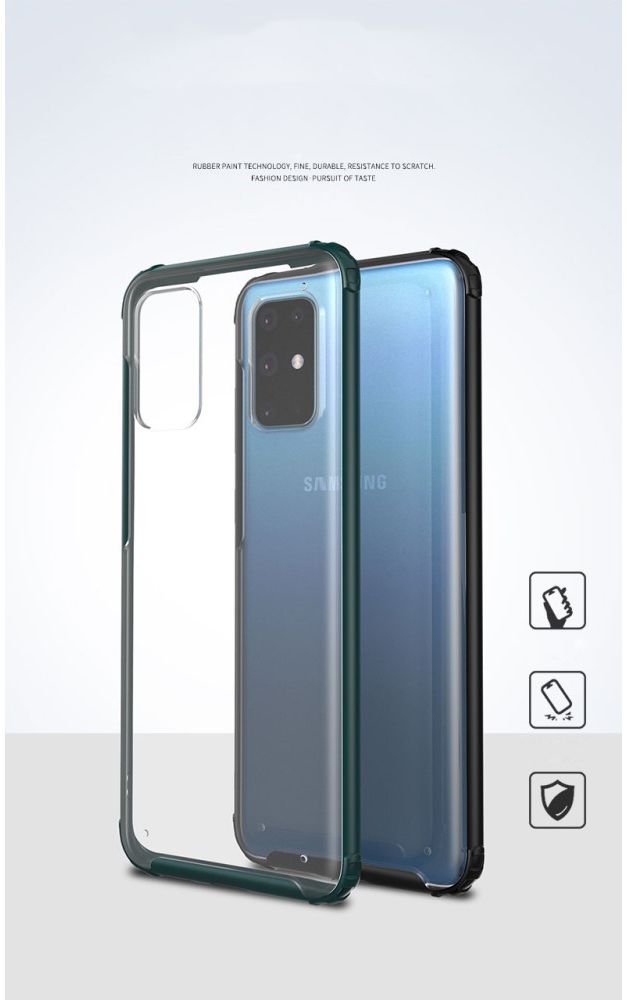 Samsung Galaxy S20 Plus Hoesje Slim Fit Hybride Transparant/Groen afbeelding 4