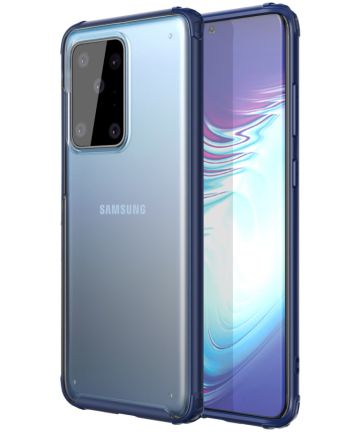 Samsung Galaxy S20 Ultra Hoesje Slim Fit Hybride Transparant/Blauw Hoesjes
