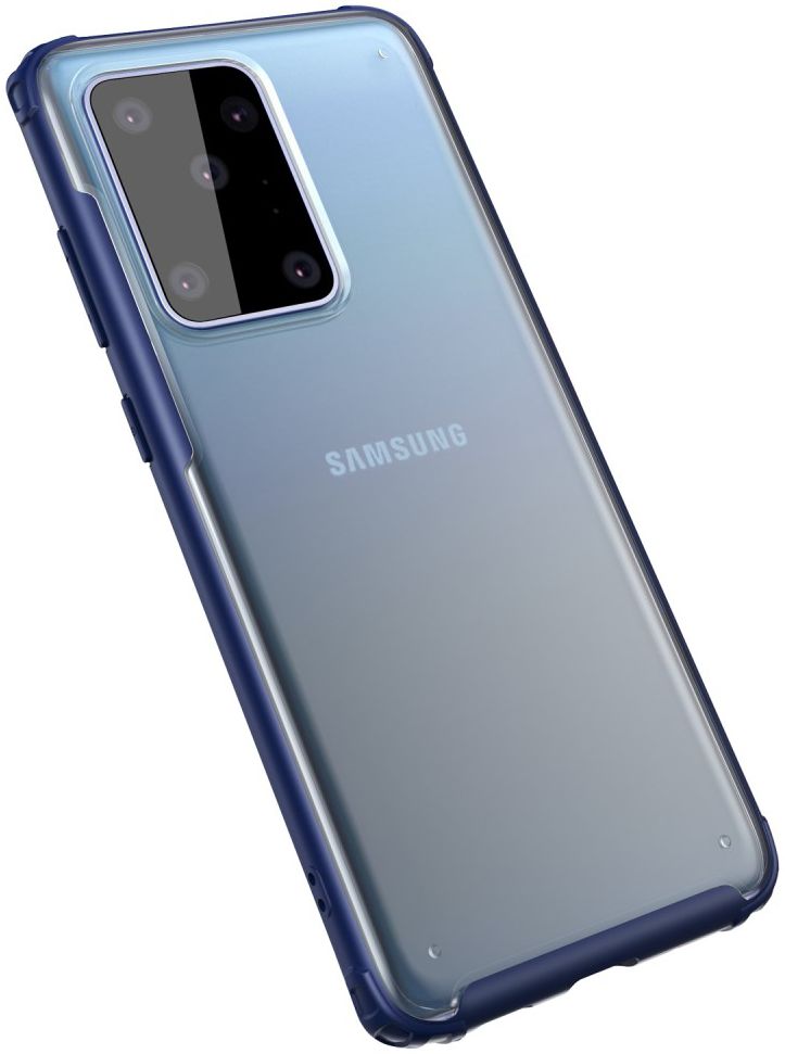 Samsung Galaxy S20 Ultra Hoesje Slim Fit Hybride Transparant/Blauw afbeelding 2