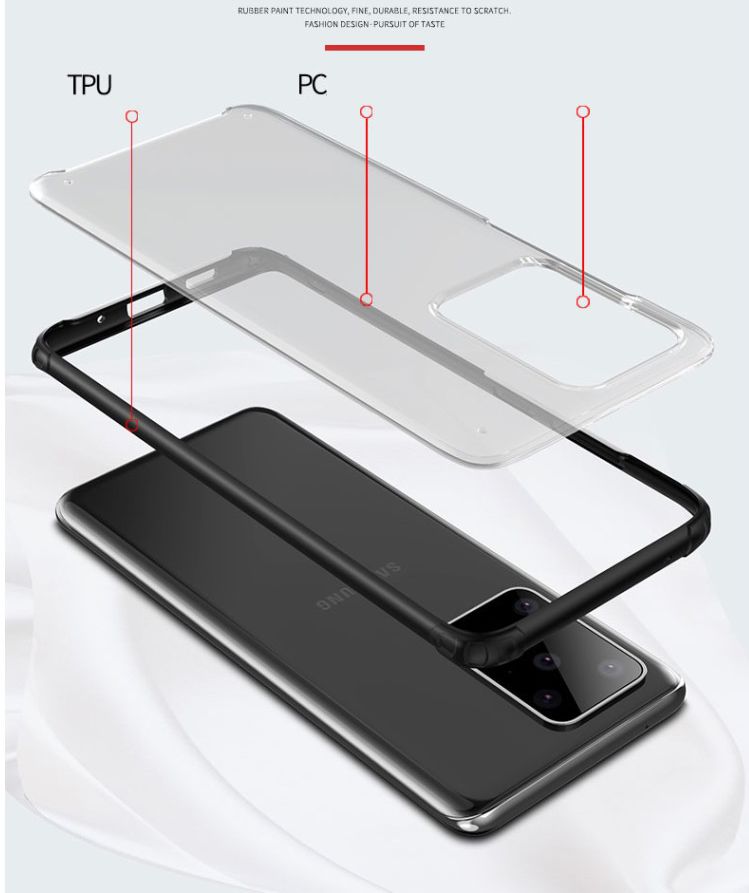 Samsung Galaxy S20 Ultra Hoesje Slim Fit Hybride Transparant/Blauw afbeelding 3