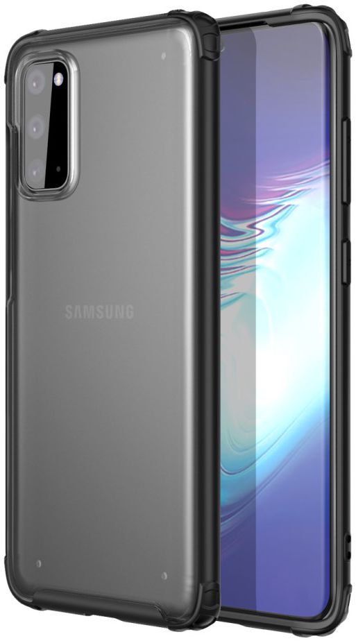 Samsung Galaxy S20 Hoesje Slim Fit Hybride Transparant/Zwart afbeelding 1