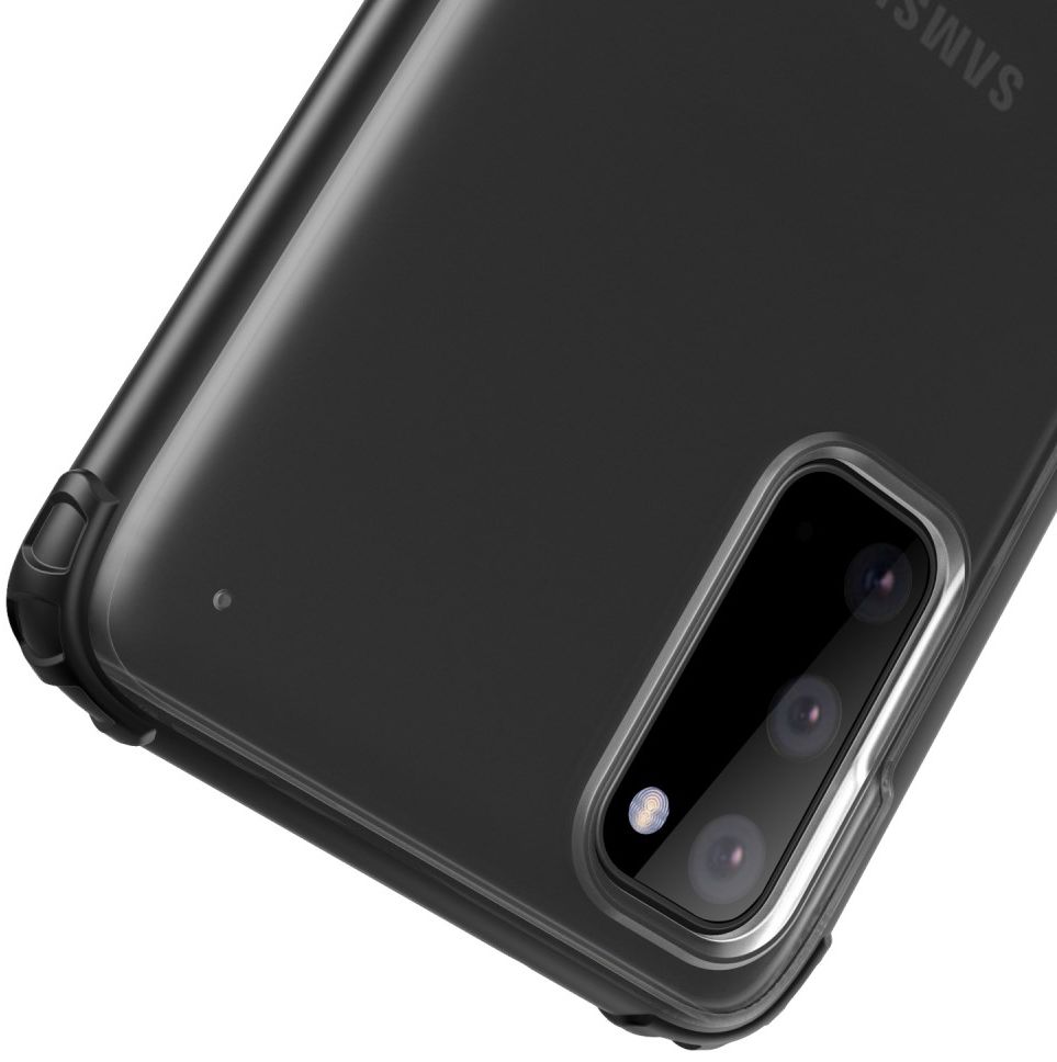Samsung Galaxy S20 Hoesje Slim Fit Hybride Transparant/Zwart afbeelding 3