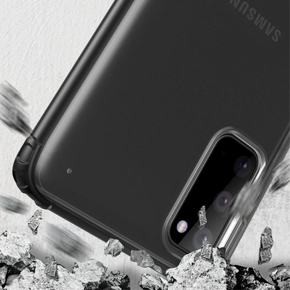 Samsung Galaxy S20 Hoesje Slim Fit Hybride Transparant/Zwart afbeelding 6