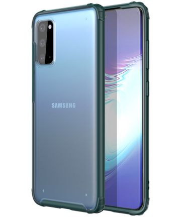 Samsung Galaxy S20 Hoesje Slim Fit Hybride Transparant/Groen Hoesjes