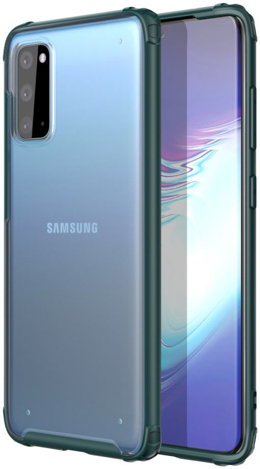 Samsung Galaxy S20 Hoesje Slim Fit Hybride Transparant/Groen afbeelding 1
