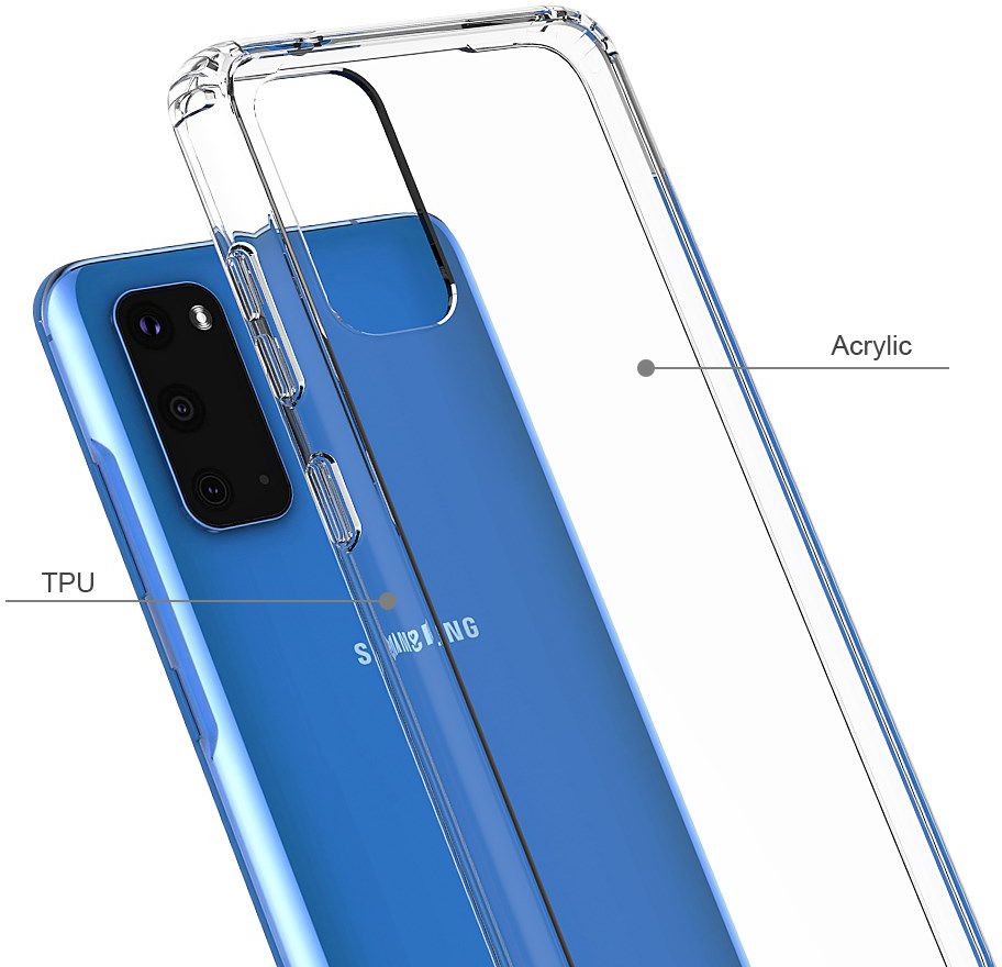 Samsung Galaxy S20 Hoesje Shock Proof Hybride Back Cover Transparant afbeelding 4