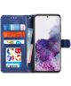 Samsung Galaxy S20 Hoesje Wallet Book Case Voor Pasjes Lines Blauw