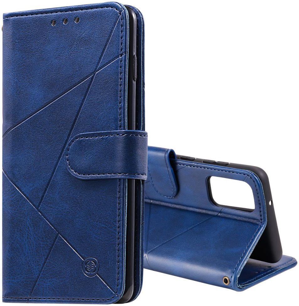Samsung Galaxy S20 Hoesje Wallet Book Case Voor Pasjes Lines Blauw afbeelding 6