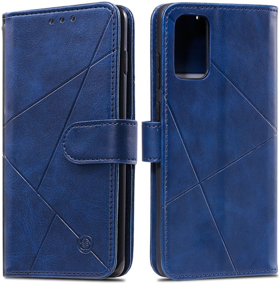 Samsung Galaxy S20 Hoesje Wallet Book Case Voor Pasjes Lines Blauw afbeelding 9