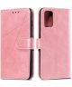 Samsung Galaxy S20 Hoesje Wallet Book Case Voor Pasjes Lines Roze