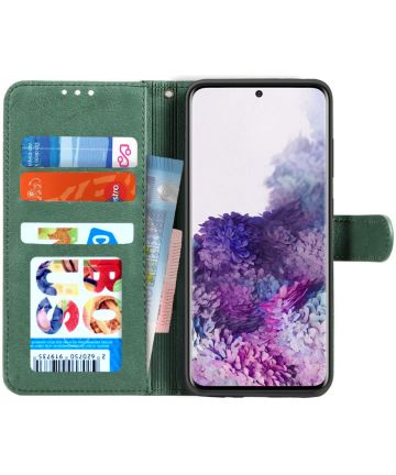Samsung Galaxy S20 Hoesje Wallet Book Case Voor Pasjes Lines Groen Hoesjes