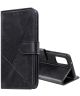 Samsung Galaxy S20 Hoesje Wallet Book Case Voor Pasjes Lines Zwart