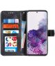 Samsung Galaxy S20 Hoesje Wallet Book Case Voor Pasjes Lines Zwart
