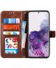 Samsung Galaxy S20 Hoesje Wallet Book Case Voor Pasjes Lines Bruin