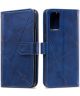 Samsung Galaxy S20 Plus Hoesje Wallet Book Case Voor Pasjes Line Blauw