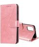 Samsung Galaxy S20 Plus Hoesje Wallet Book Case Voor Pasjes Line Roze