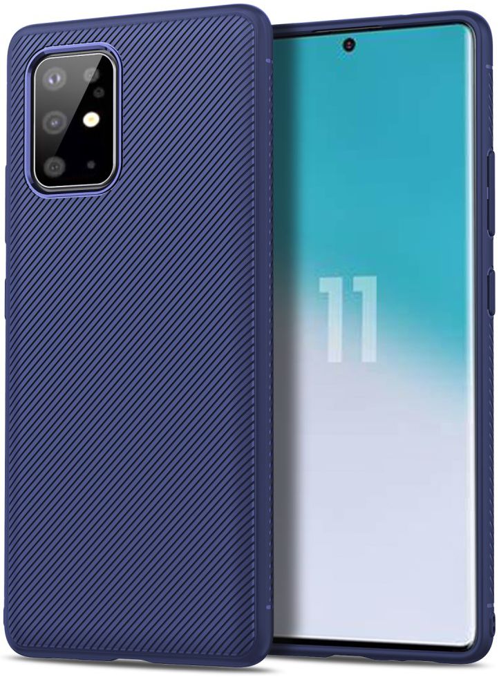 Samsung Galaxy S20 Plus Hoesje Twill Slim Textuur Blauw afbeelding 1