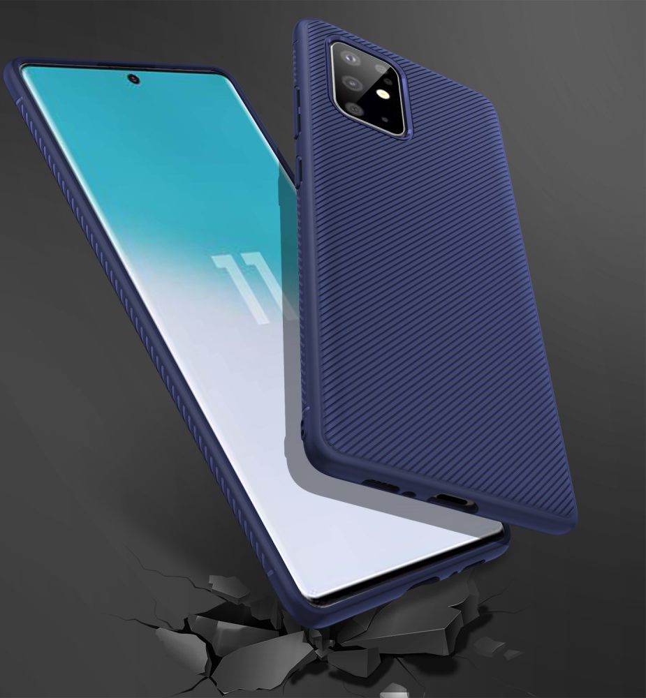 Samsung Galaxy S20 Plus Hoesje Twill Slim Textuur Blauw afbeelding 8