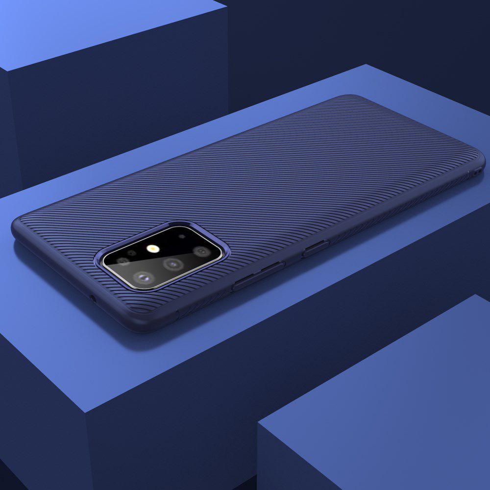 Samsung Galaxy S20 Plus Hoesje Twill Slim Textuur Blauw afbeelding 9