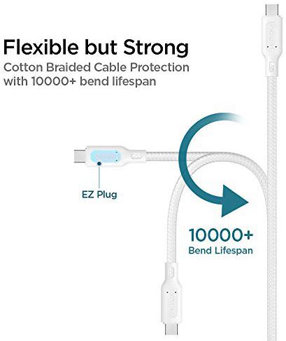 Spigen DuraSync Fast Charge USB naar USB-C Kabel 1.5m Wit afbeelding 4