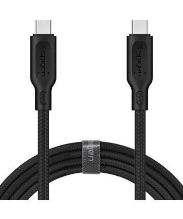 Spigen DuraSync Fast Charge USB-C naar USB-C 2.0 Kabel 1.5m Zwart Kabels
