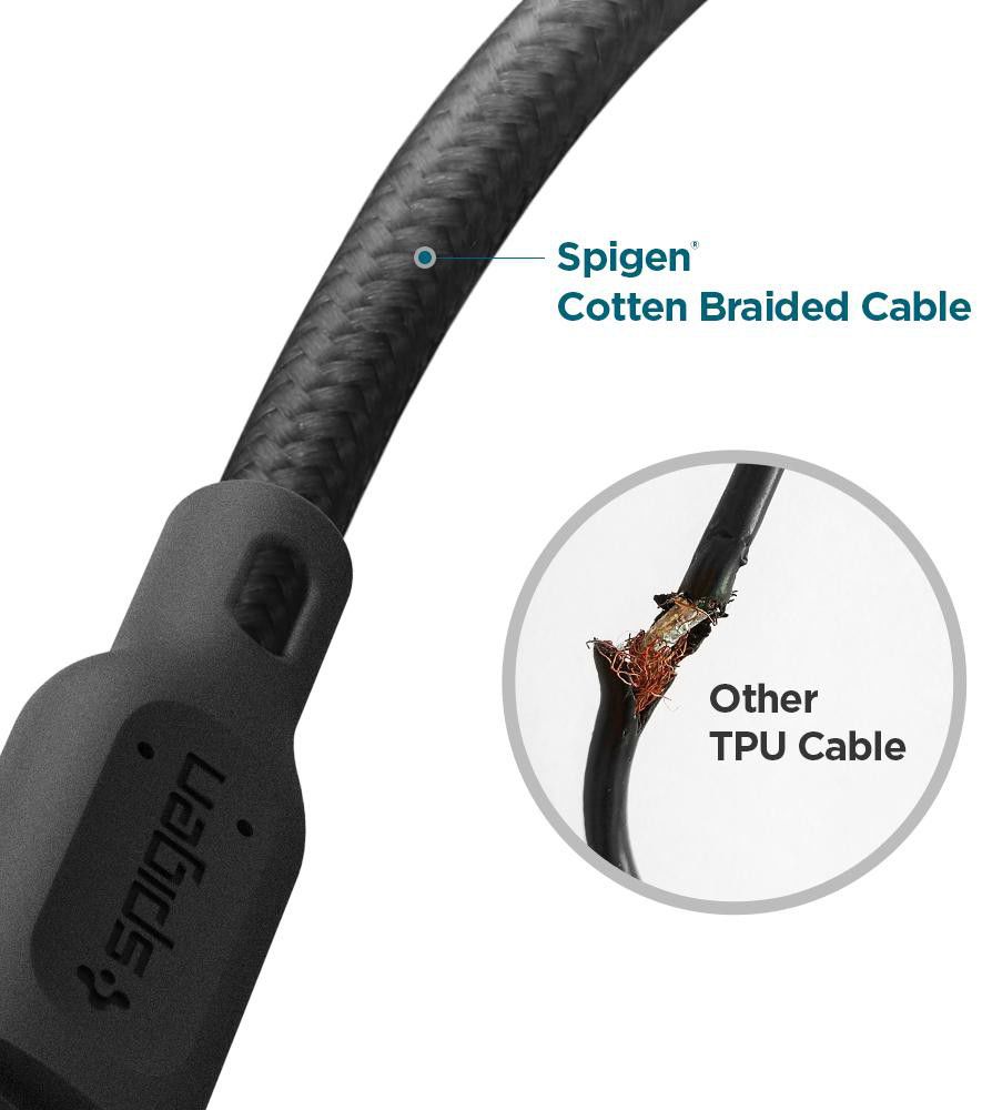 Spigen DuraSync Fast Charge USB-C naar USB-C 2.0 Kabel 1.5m Zwart afbeelding 4