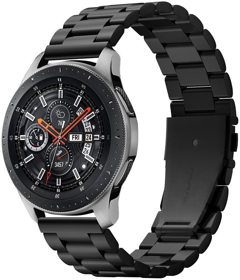 Spigen Modern Fit - Universeel Smartwatch 22MM Bandje - RVS - Zwart afbeelding 1