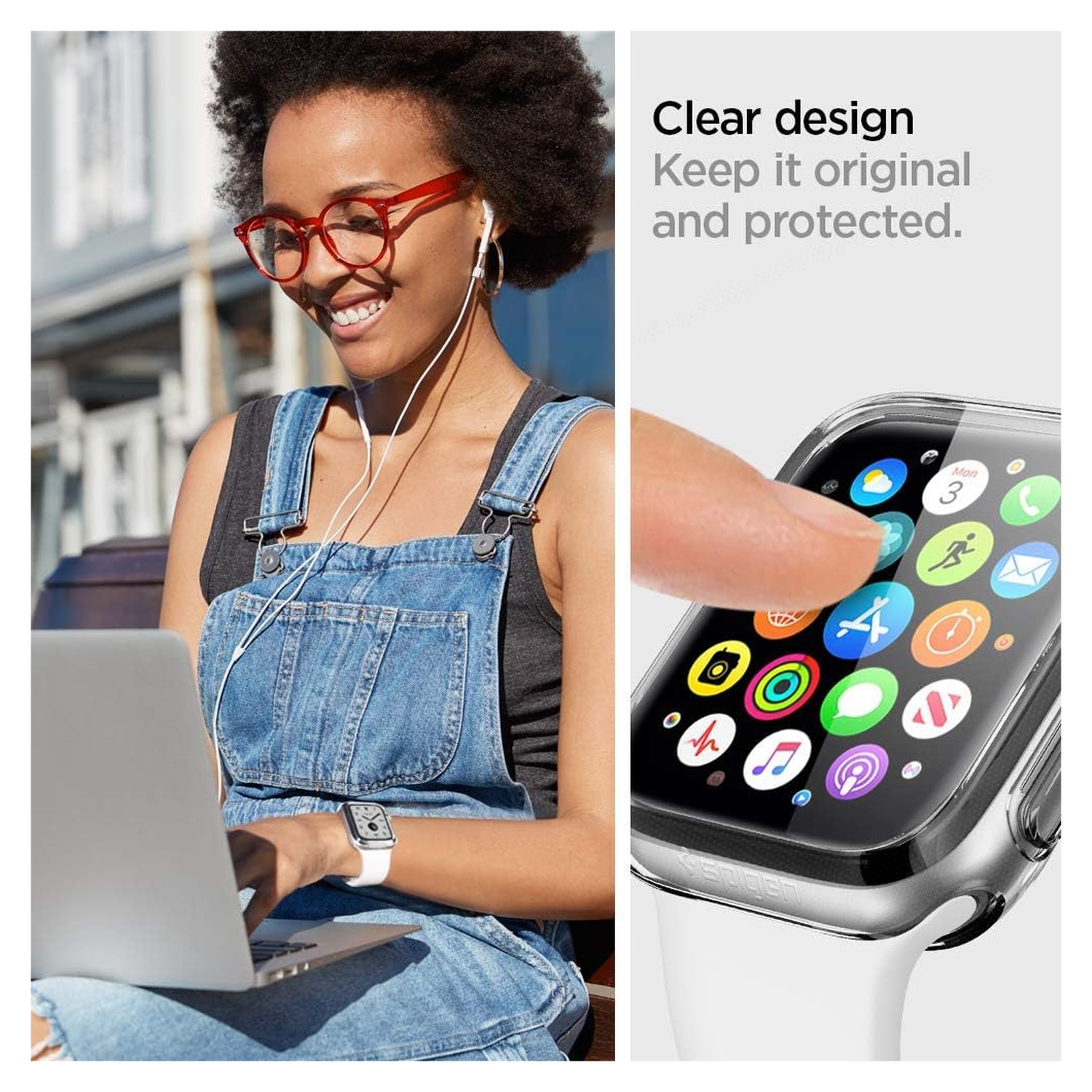 Spigen Ultra Hybrid - Apple Watch 40MM Case Full Screen Protection - Transparant afbeelding 3