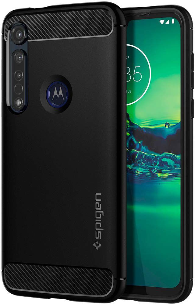 Spigen Rugged Armor Motorola Moto G8 Plus Hoesje Zwart afbeelding 1