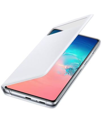 Kent radicaal Doodskaak Origineel Samsung Galaxy S10 Lite Hoesje S-View Wallet Cover Wit |  GSMpunt.nl