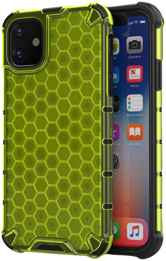 4smarts HEXAGON Hard Cover Apple iPhone 11 Hoesje Geel/Groen afbeelding 1