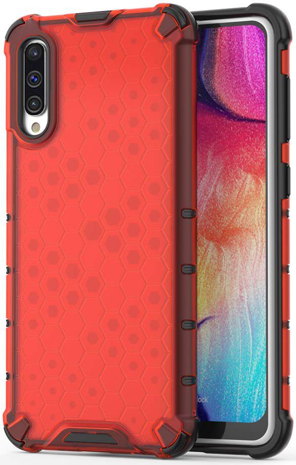 4smarts HEXAGON Hard Cover Samsung Galaxy A50 Hoesje Rood afbeelding 1