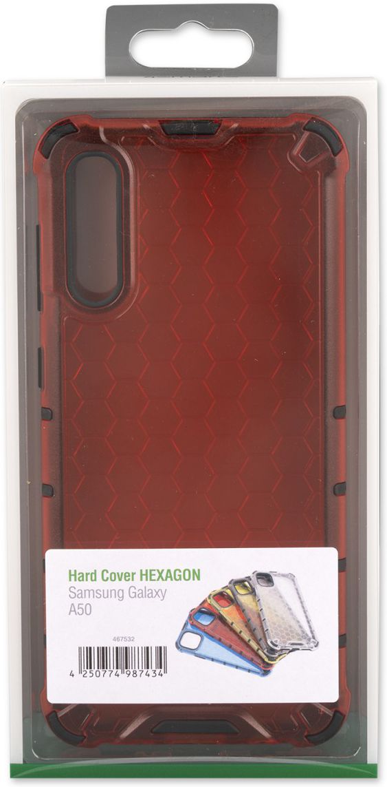 4smarts HEXAGON Hard Cover Samsung Galaxy A50 Hoesje Rood afbeelding 2