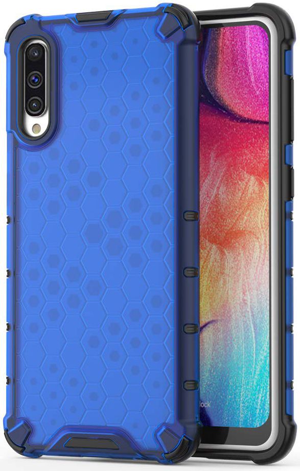 4smarts HEXAGON Hard Cover Samsung Galaxy A50 Hoesje Blauw afbeelding 1