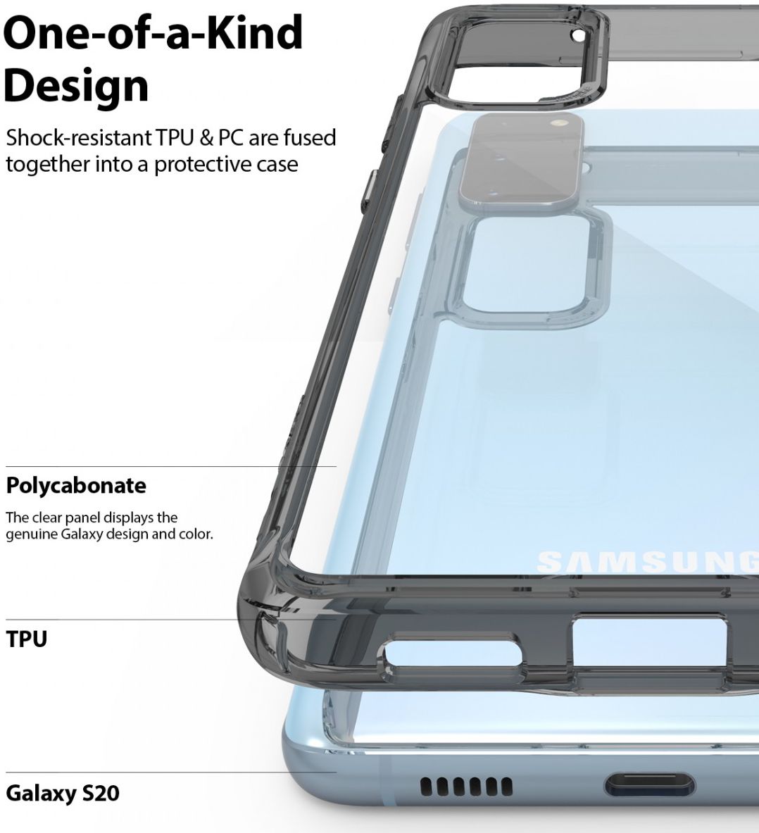 Ringke Fusion Samsung Galaxy S20 Hoesje Transparant/Zwart afbeelding 6