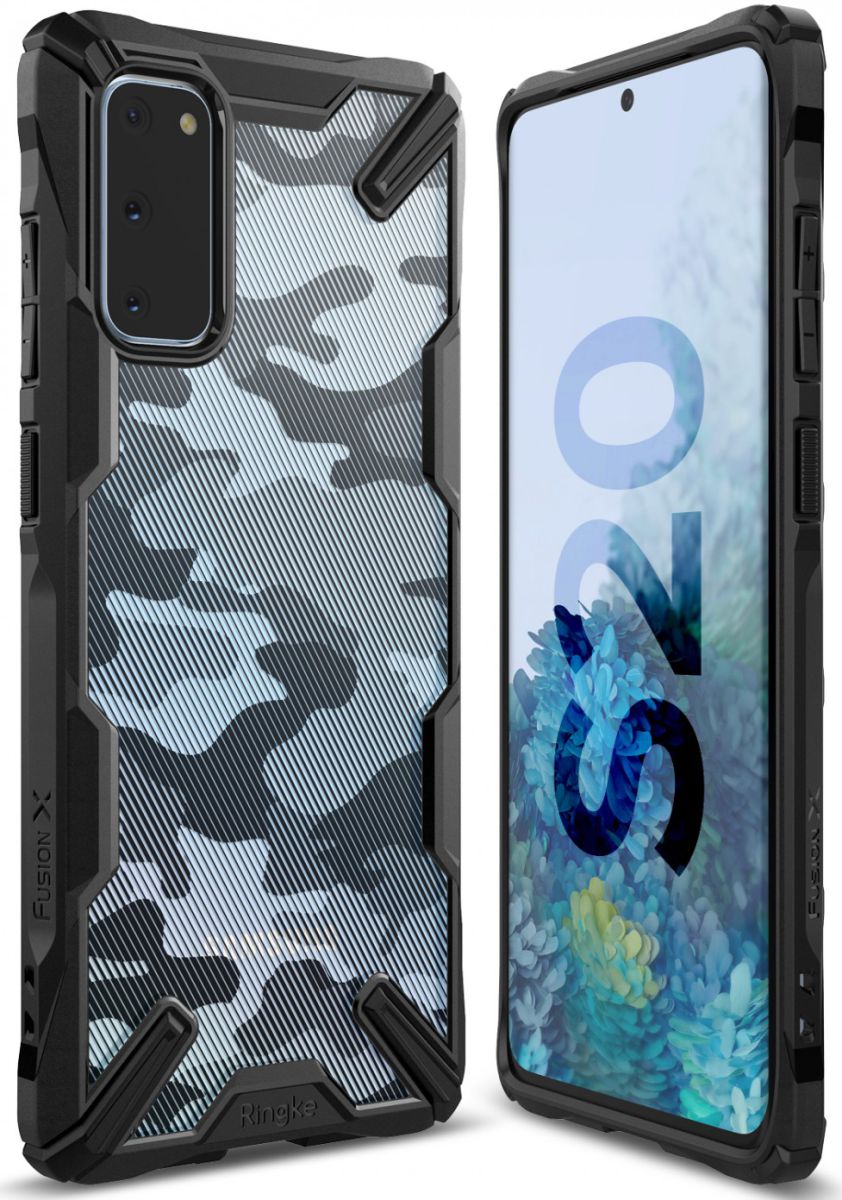 Ringke Fusion X Samsung Galaxy S20 Hoesje Camo Design Zwart afbeelding 2