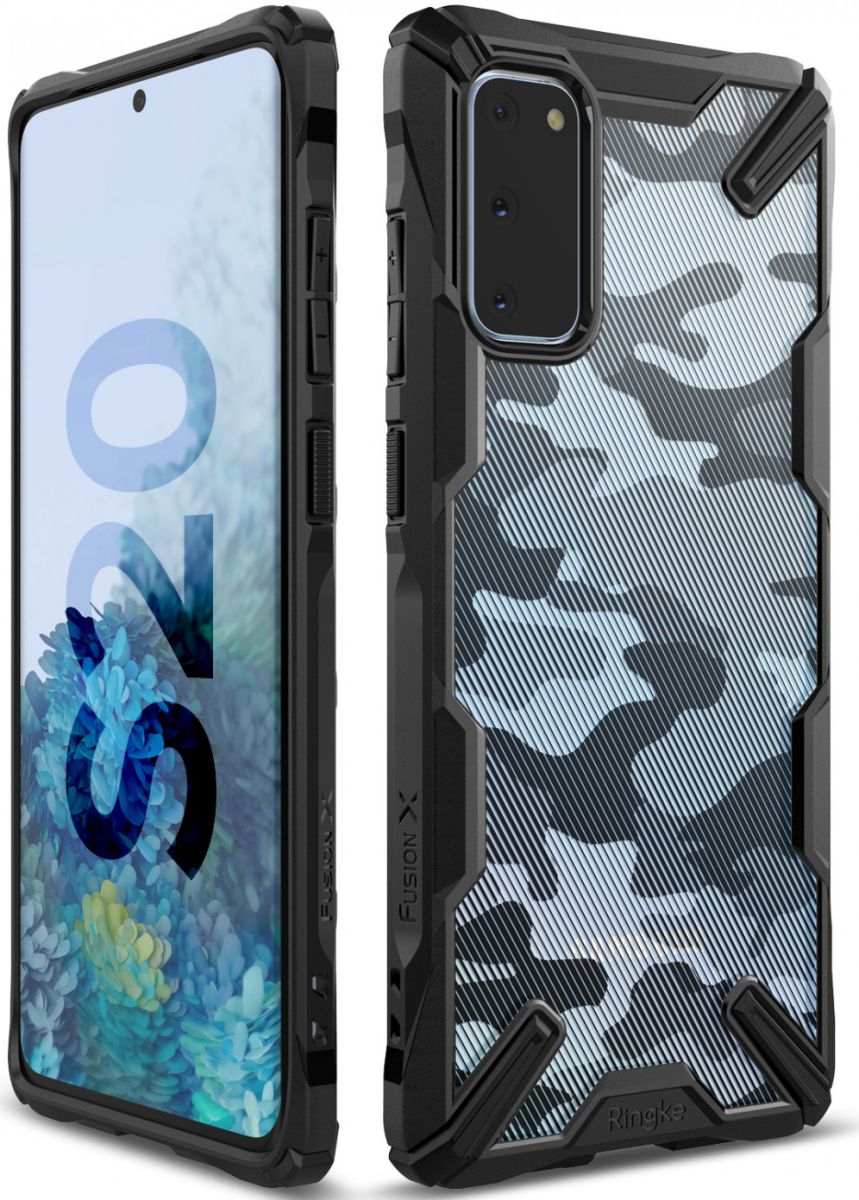 Ringke Fusion X Samsung Galaxy S20 Hoesje Camo Design Zwart afbeelding 4
