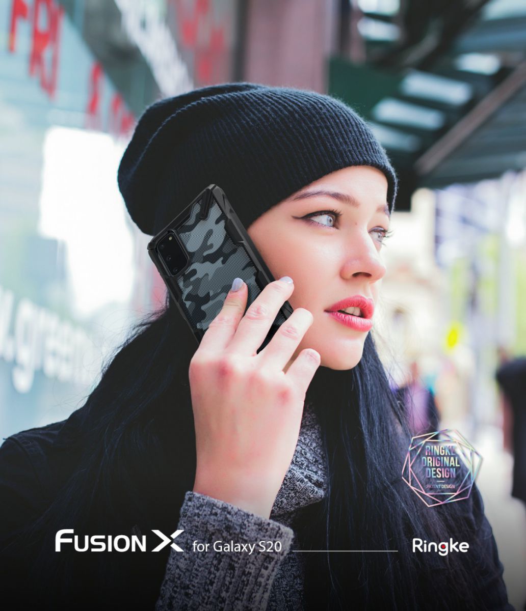 Ringke Fusion X Samsung Galaxy S20 Hoesje Camo Design Zwart afbeelding 13