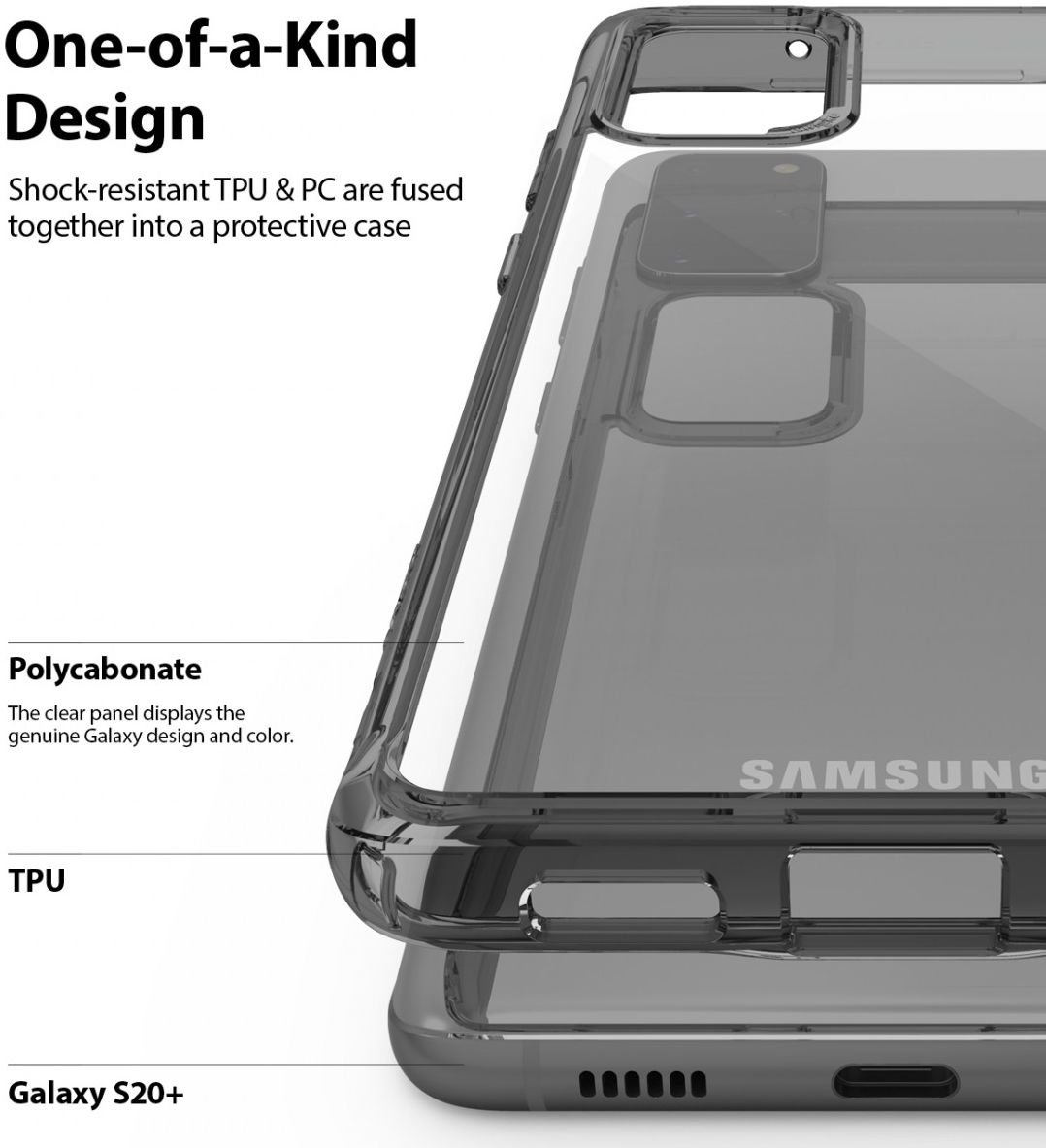Ringke Fusion Samsung Galaxy S20 Plus Hoesje Transparant/Zwart afbeelding 7