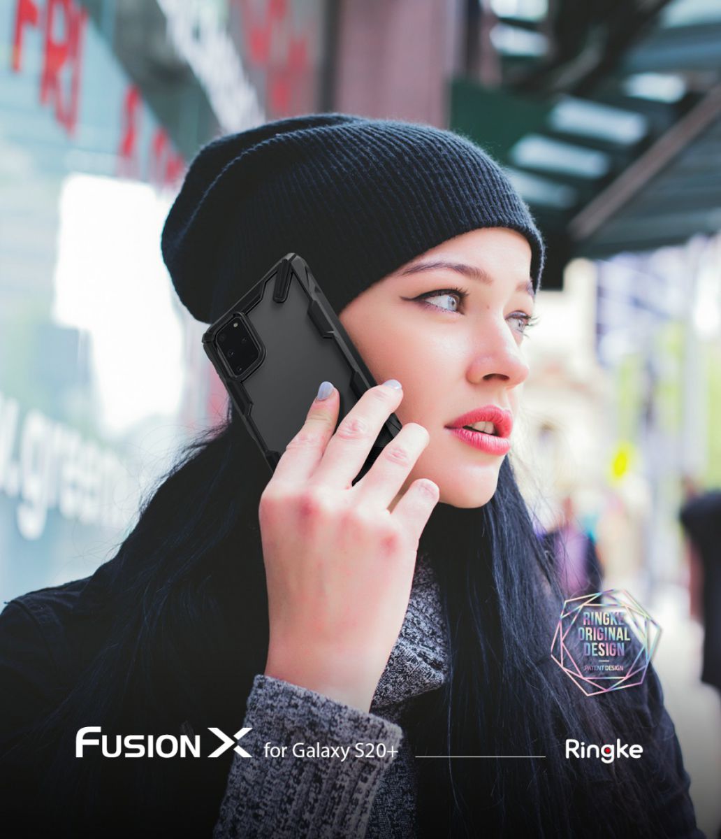 Ringke Fusion X Samsung Galaxy S20 Plus Hoesje Transparant/Zwart afbeelding 14