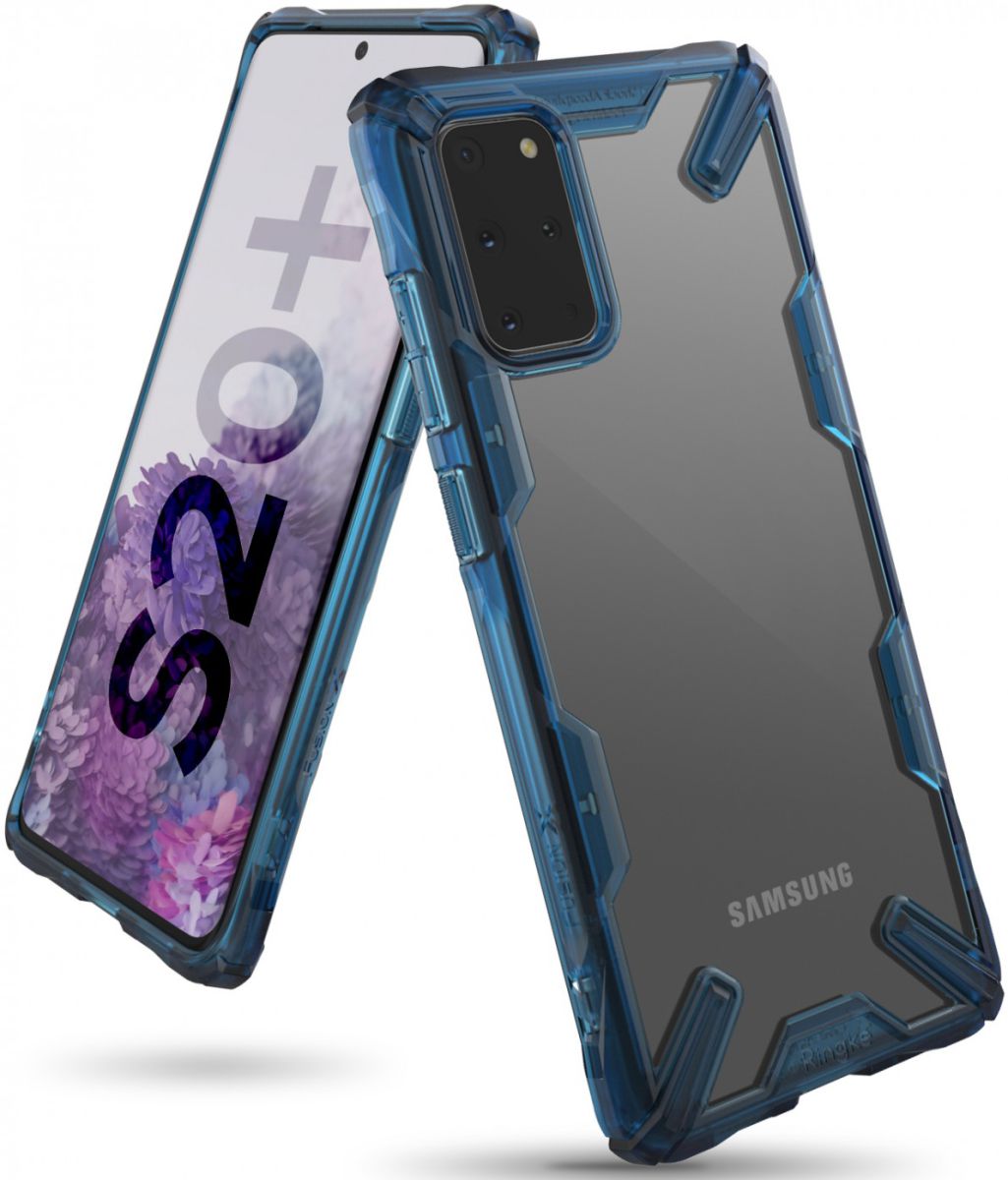 Ringke Fusion X Samsung Galaxy S20 Plus Hoesje Transparant/Blauw afbeelding 1