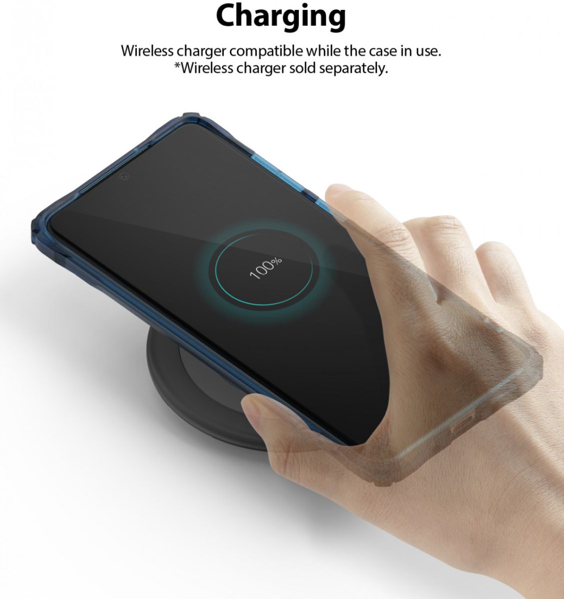 Ringke Fusion X Samsung Galaxy S20 Plus Hoesje Transparant/Blauw afbeelding 11