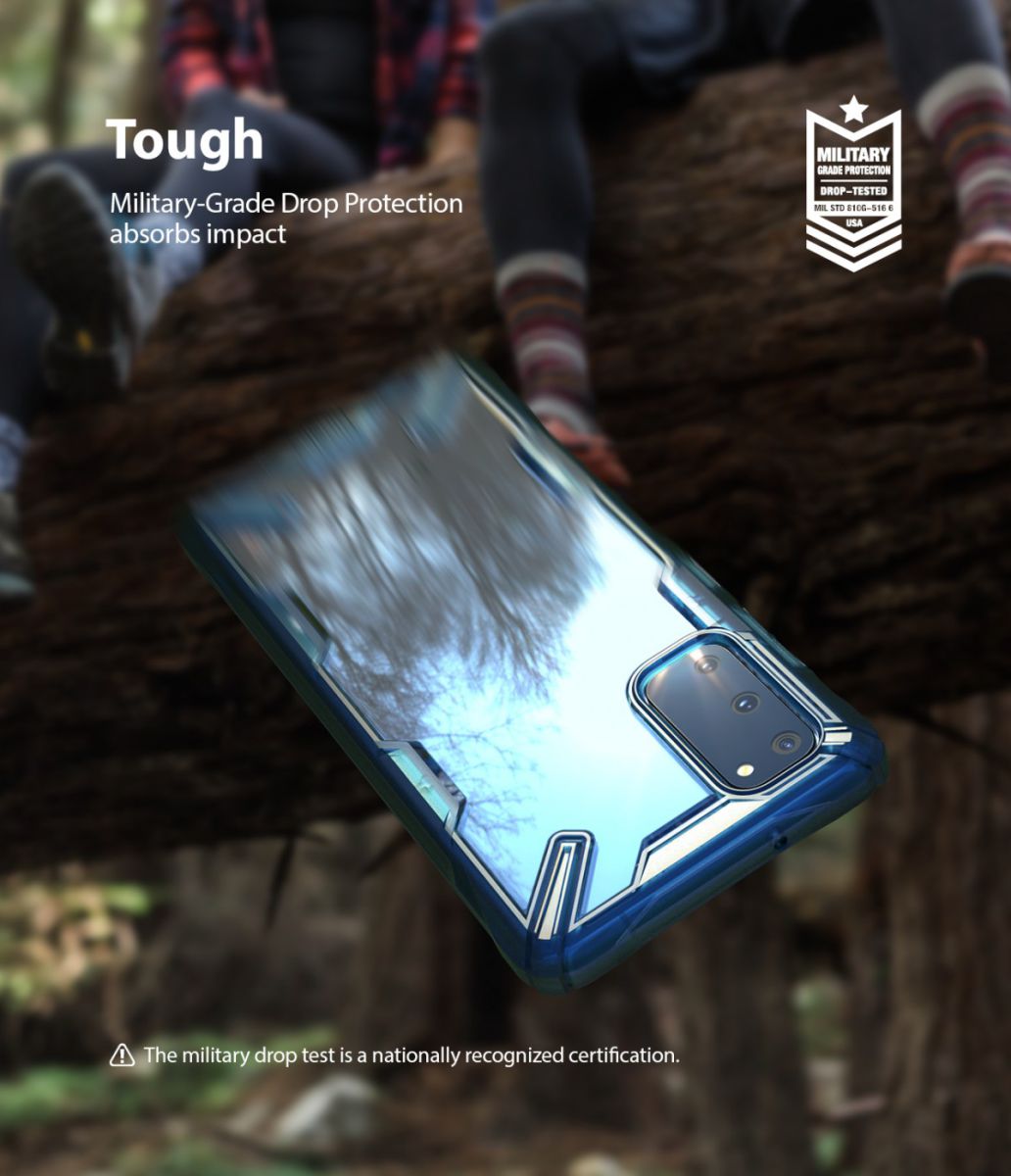Ringke Fusion X Samsung Galaxy S20 Plus Hoesje Transparant/Blauw afbeelding 2