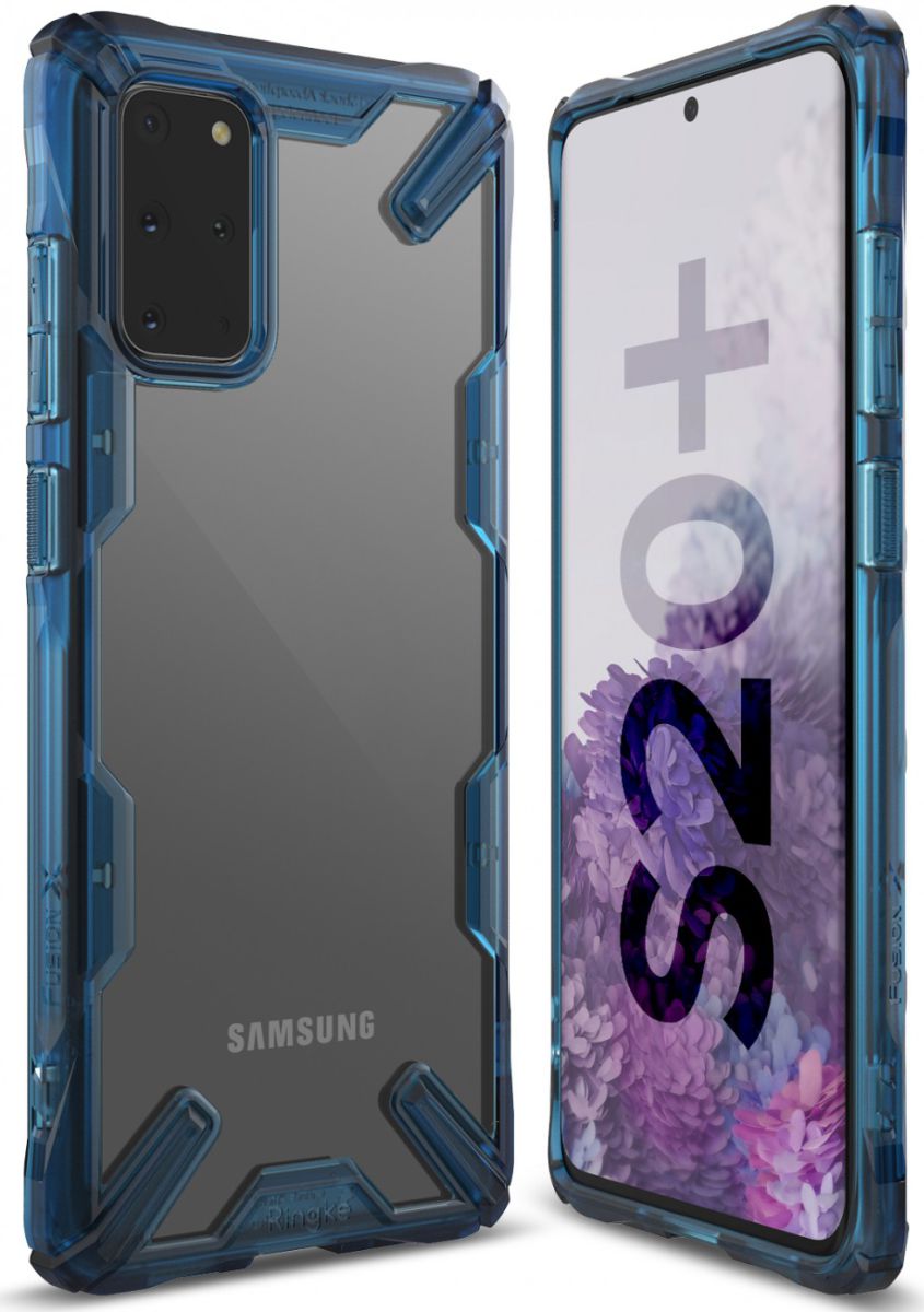Ringke Fusion X Samsung Galaxy S20 Plus Hoesje Transparant/Blauw afbeelding 5