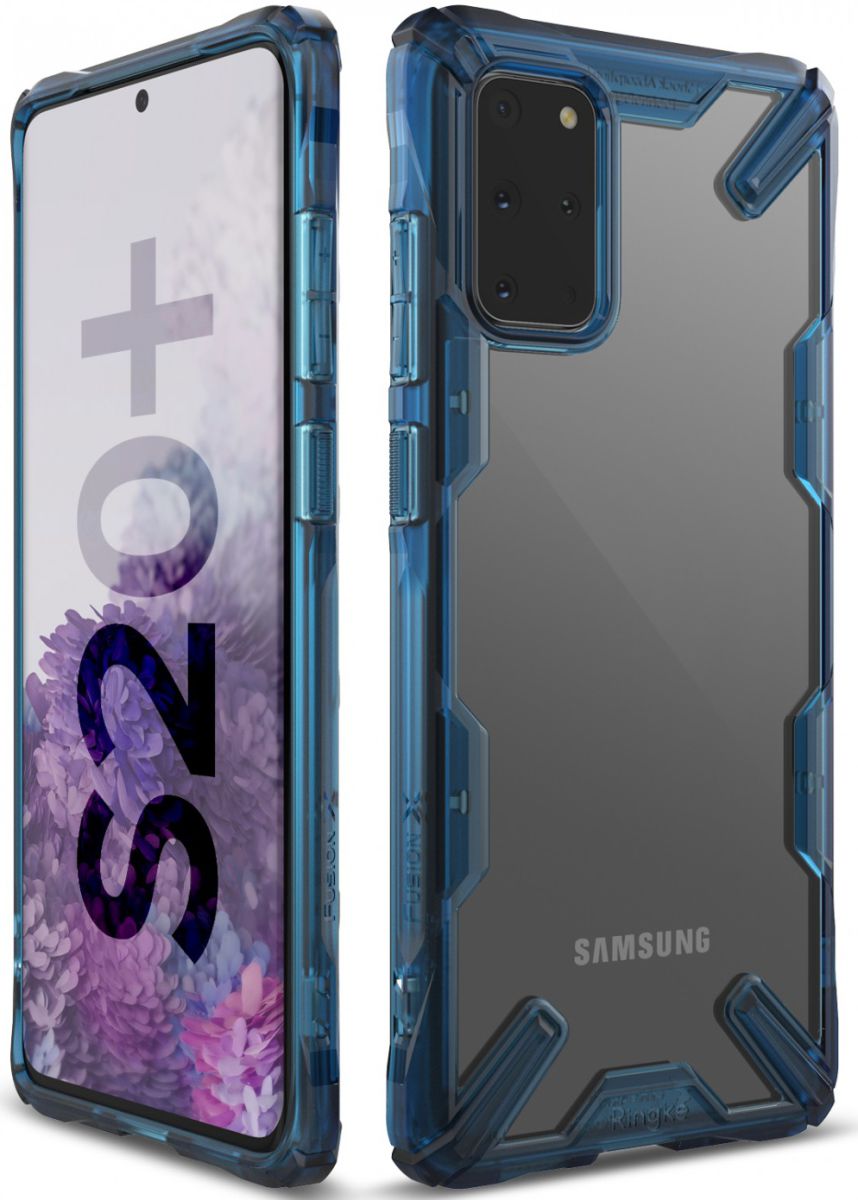 Ringke Fusion X Samsung Galaxy S20 Plus Hoesje Transparant/Blauw afbeelding 6