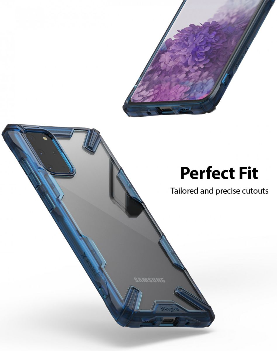 Ringke Fusion X Samsung Galaxy S20 Plus Hoesje Transparant/Blauw afbeelding 9