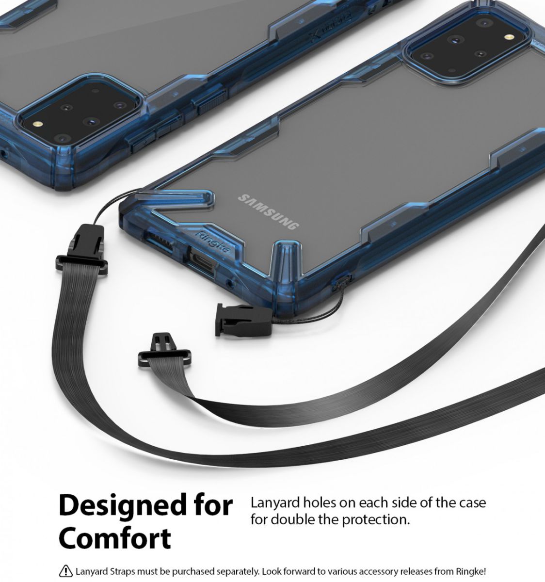 Ringke Fusion X Samsung Galaxy S20 Plus Hoesje Transparant/Blauw afbeelding 10