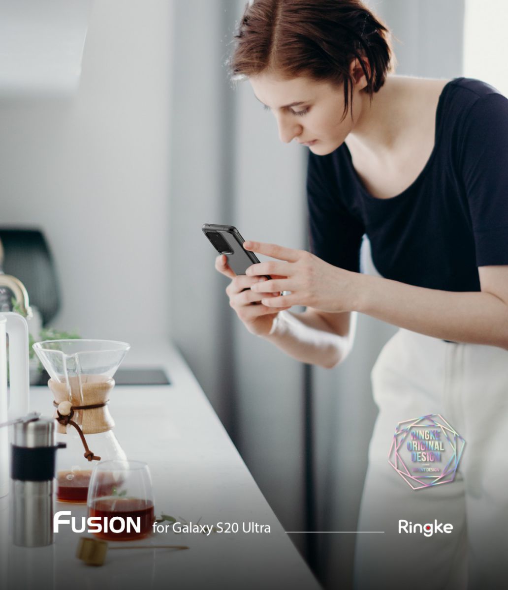 Ringke Fusion Samsung Galaxy S20 Ultra Hoesje Transparant/Zwart afbeelding 14