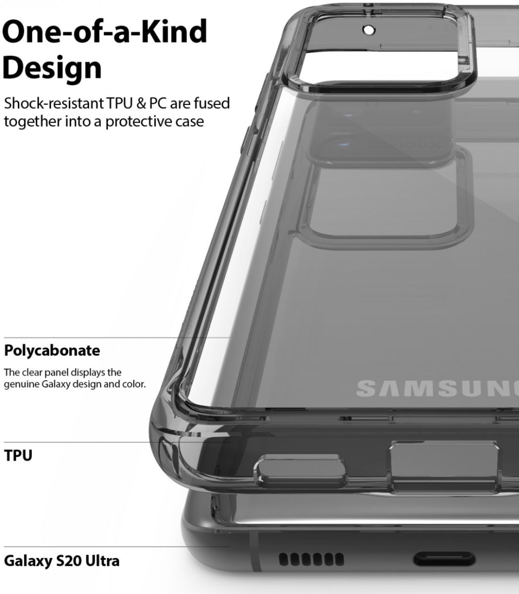 Ringke Fusion Samsung Galaxy S20 Ultra Hoesje Transparant/Zwart afbeelding 7